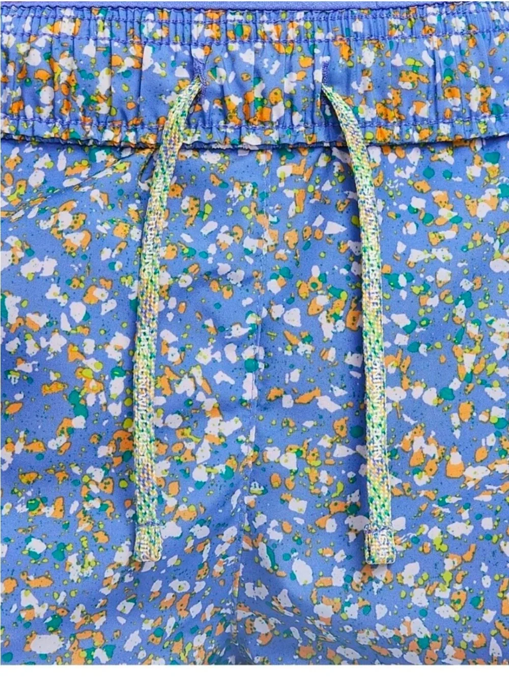 Nike Blue Floral Print Athletic Shorts with Yellow Trim